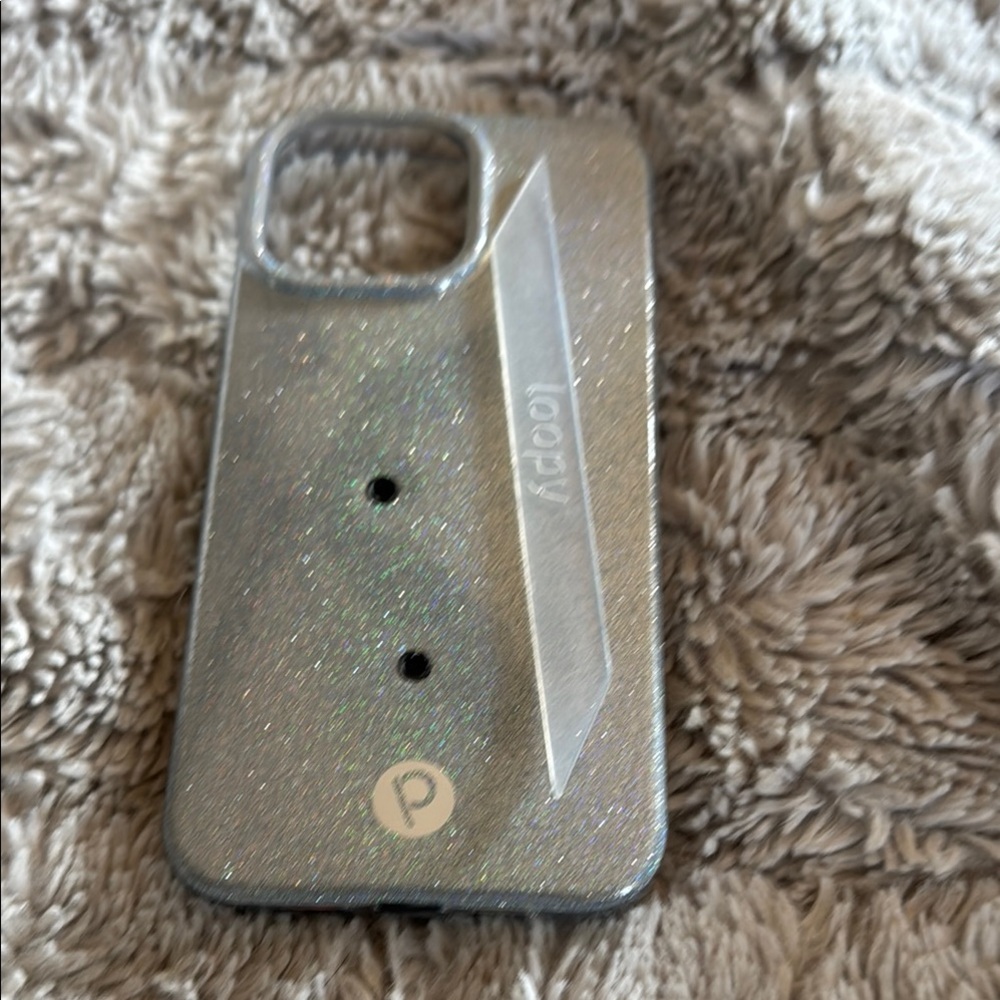 Loopy Case Silver Glitter Phone Case 15 pro max